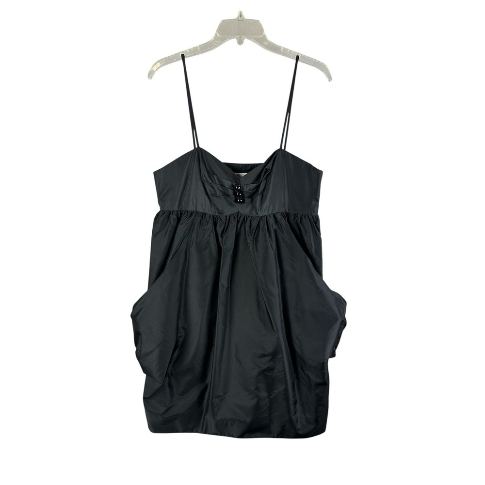 Julie Haus Dress Women's Sz 12 Black Midi 100% Silk Party NWT Org $415 Pockets